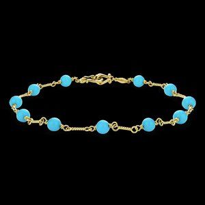 Brand new Paul Morelli Turquoise and 18k Yellow Gold Twist Link Bracelet